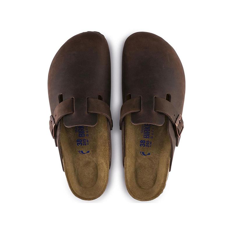 Birkenstock Soft Footbed Oiled Læder Boston Herre Kaffe | DK 200XYU